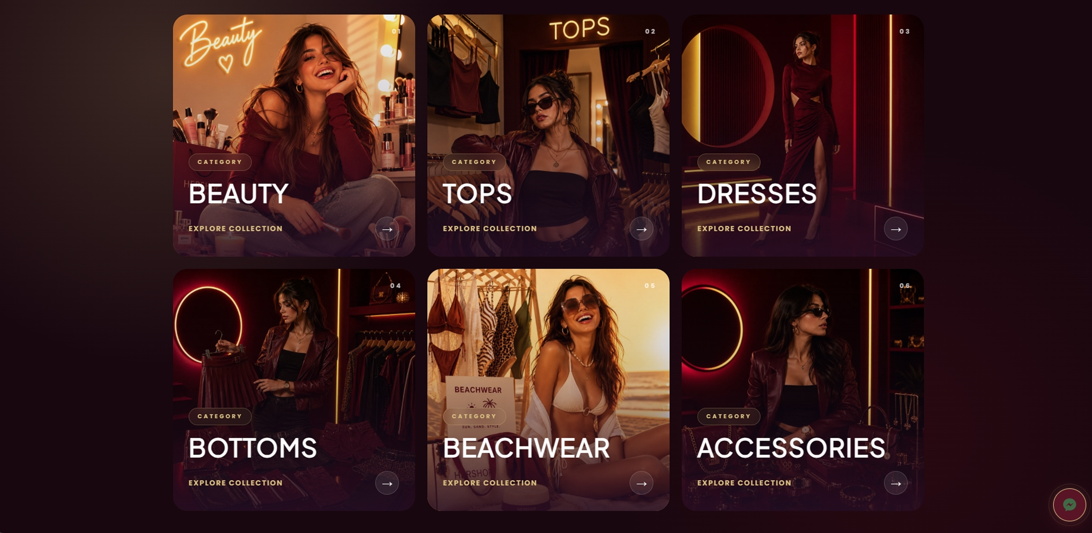 HERSHOP category navigation